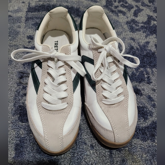 Tretorn Rawlins size 6.5 excellent condition dark/hunter green gray white retro - Picture 2 of 11